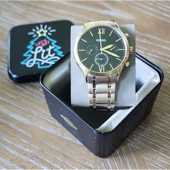 Fossil BQ2362 Fenmore Multifunction Gold-Tone Stainless Steel Watch44 mm(s) - Picture 1 of 10